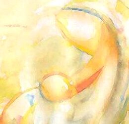 Girls11-4 A yellow painting of an ear and some white spots